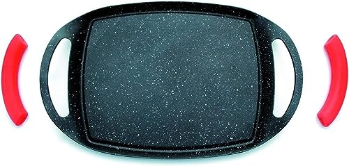 Suinga PLANCHA DE ASAR CON REVESTIMIENTO DE PIEDRA 36CM APTA PARA TODO TIPO DE COCINAS: INDUCCION, VITROCERAMICA, GAS, PLACA ELÉCTRICA, HALÓGENA.. PARRILLA GRILL ANTIADHERENTE