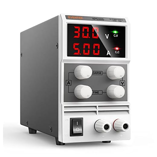Fuentes de Alimentacion Regulables DC 0-30V / 0-5A Eventek Regulable Digital Ajustable, para Laboratorio, Reparación General,Hogar.