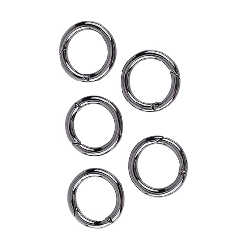 Socobeta 5 STÜCKE Runde Feder Karabinerhaken Verschluss Karabiner Zinklegierung Runde Karabiner Schlüsselanhänger Schnalle