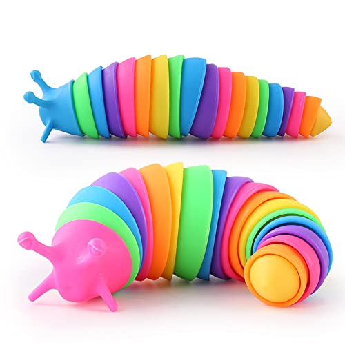 4 Quetsch-Raupen Spielzeug - Bunte Stressabbau Toys Für Erwachsene & Kinder