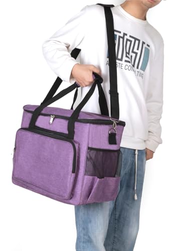 YELAIYEHAO home Sewing Machine Case Travel Case for Sewing Machine and Accessories Compatible with Most Standard Singer, Brother, Janome, Sewing Accessories Bag Sewing Machine Carrying Case (Purple)