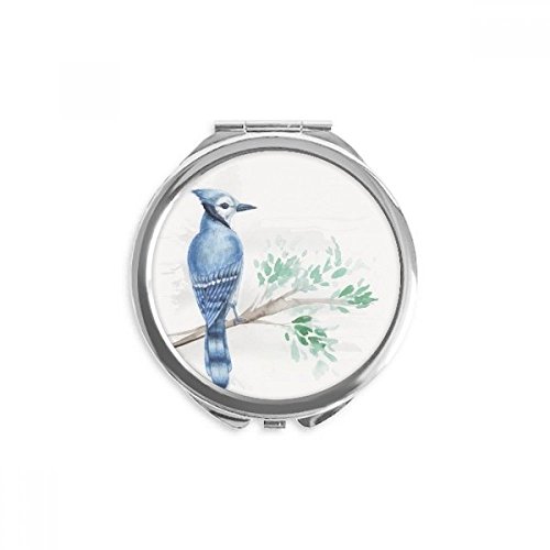 Miroir de poche perroquet bleu accessoire retouche maquillage sac à main