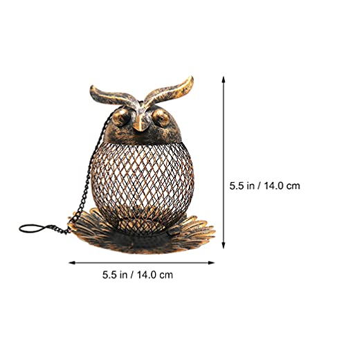 Doitool Squirrel Feeder Outdoor Bird Feeder Outdoor Bird Feeders Wild Bird Feeder Metal Mesh Owl Shaped Decoration Outdoor Hanging Garden Decor For Backyard Garden Backyard Bird Feeder Food Tray #TOP3