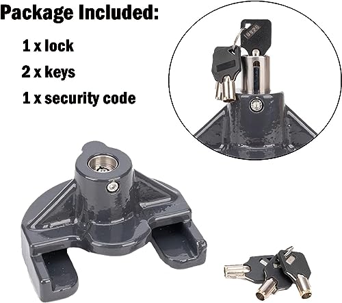 Laweta 887613200023 Upgraded 2'' Rv Lock/Trailer Coupler Lock/Boat Trailer Lock Replacement Amp&Lock U-Tls2 (Fits On Specific 2 Inches Coupler Only) #TOP2