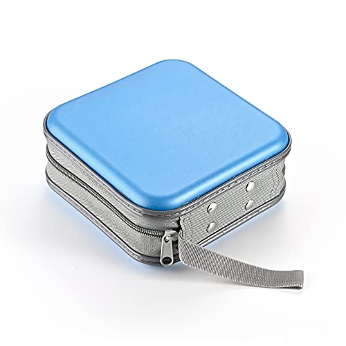 LIOVODE DVD Case, 48 Capacity CD Case Portable CD Case Holder Storage Hard Plastic DVD CD Wallet Holder Organizer for Car (Sky blue) - Thumbnail 5