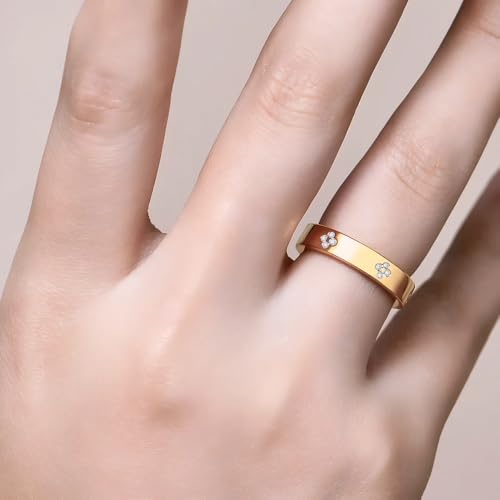 Moissanite rings for women Clover Moissanite 18k Gold Plated Wedding Band Ring For Women S925 Silver Engagement Party Jewelry Gift-N154