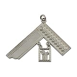 Past Master Square with Euclid's 47th Proposition Masonic Officer Jewel - [Silver][3 1/2'' Wide]
