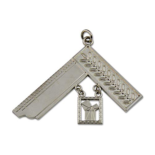 Past Master Square with Euclid's 47th Proposition Masonic Officer Jewel - [Silver][3 1/2'' Wide]