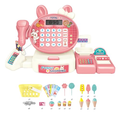 Toy Cash Register | Calculator Cash Register Toy,Toddler Cash Register Playset for Toddler Grocery Store Learning