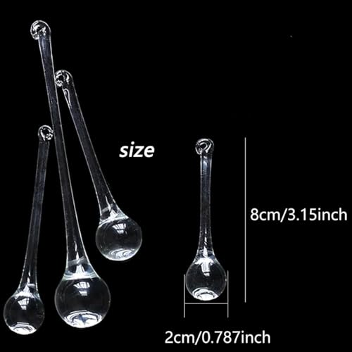 DAHI 14pcs Christbaumschmuck eiszapfen eistropfen Anhänger aus Glas zum Hängen Weihnachten Dekoration (Glas eistropfen 20 * 80mm)
