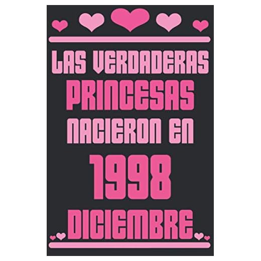 Las Verdaderas Princesas Nacieron en 1998 Diciembre: Regalo de cumpleaños de 22 años para mujeres cuaderno forrado cuaderno de cumpleaños regalo de, ... niñas, tía, novia , 6 * 9 pulgadas 120 pagina