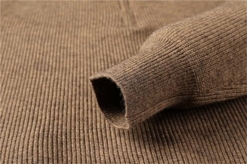 Men Clothing Solid Color Zipper Turtleneck Sweater Autumn Winter Knitted Pullover3