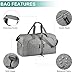 Dimayar 65L Travel Duffle Bag for Men Women - Foldable Duffel Bag with Shoes Compartment - Overnight Bags Waterproof & Tear Resistant(Gray)