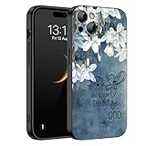 HQUSZPT Compatiable for iPhone 13 Pro Case,Designed for 13 Pro Case,Update Full Prtection Camera System, Slim Shockproof Protective Cover,Christian Quotes Bible Verse Psalm 46:10,Flower