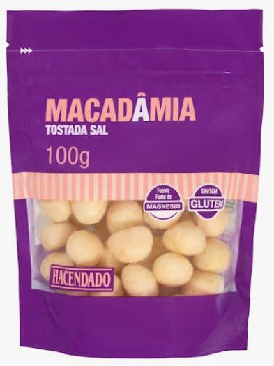 Noci di Macadamia Tostate con Sale, Sgusciate Intere, Naturale, 100g, pack 3