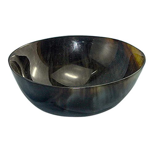 Mythrojan Hand Crafted Small Serving Natural Ox Horn Bowl  Polished Finish