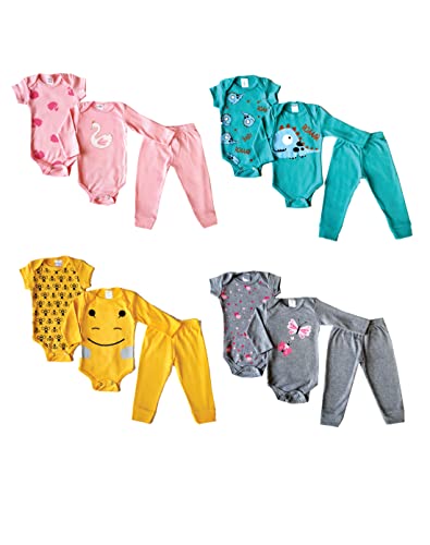 4 Kits Body Menina ou Menino com 12 Peças MEIA ESTAÇÃO (Femiino, GG)