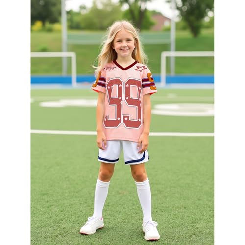 Boys Girls Jersey Shirts Y2k Number 99 Graphic Tee Short Sleeve V Neck T-Shirt Kids Football Jersey Summer Tops2