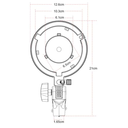 Image of for Bowens Mount Adapter, for Bowens Mini to Standard Aluminum Mount Adapter Ring, Bracket Mounting Adapters, 0.65 inch Connector, 180 Tilt