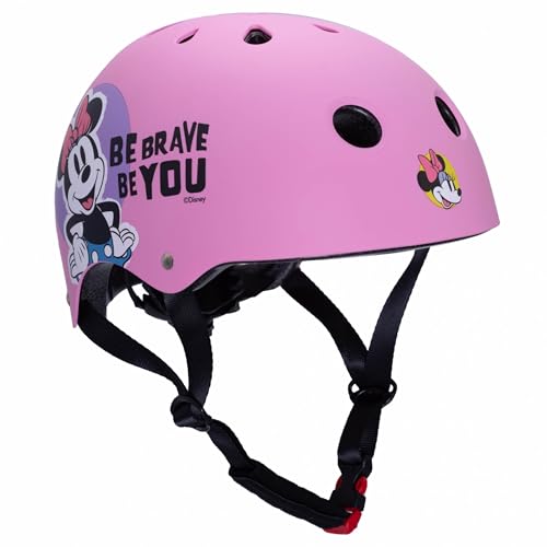 Disney Casque de vélo SÉCURISÉ pour Fille, pour vélo, Sportif, RÉGLABLE 52-56 cm (Disney Minnie Mouse)