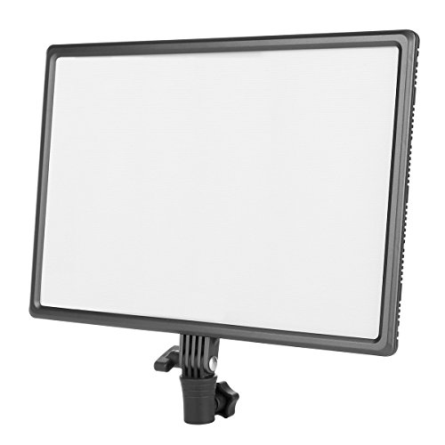 Aosnow 超薄 LED ビデオライト 3200K-5600K 色温度調整 0-100%輝度調整 CRI95%以上 撮影補助照明 AC電源アダプター付き