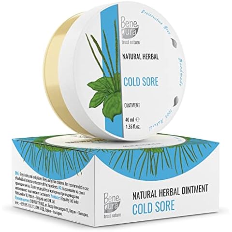 BenePura Cold Sore Ointment 1.35 fl. Oz - Natural Cold Sore Cream Lip Moisturizer for Very Dry Lips - Lip Repair for Dry Cracked Lips - Cold Sore Lip Balm with Plantain and Tea Tree Oil Cover