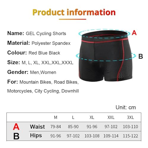 Calzas ciclistas con almohadilla 5D para hombre rojo M miniatura 3