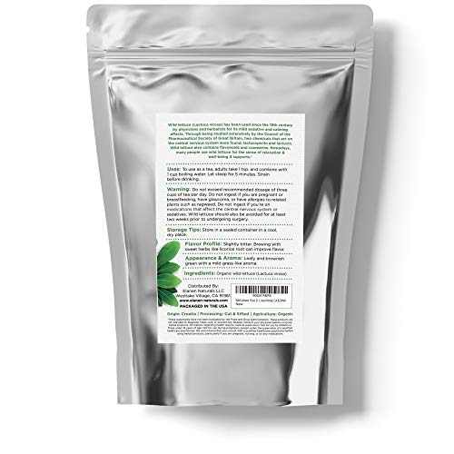 Wild Lettuce 16 oz. (1 lb. Bag), Contains Organic Non-GMO Wild Lettuce in BPA-Free Packaging, Wild Lettuce Leaf, Lactuca Virosa, Cut & Sifted - Thumbnail 4