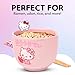 Silver Buffalo Sanrio Hello Kitty Strawberry Milk Japanese Character Ceramic Ramen Noodle Rice Bowl with Chopsticks, Microwave Safe, Pink, 20 Ounces