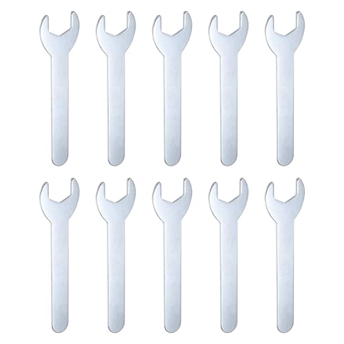sourcing map 10pcs Small Wrench Open End Wrench 17x108x2mm Metric U-Shaped Single Open Ended Spanner Super Thin Small Flat Head Galvanizing Wrench for Automotive Repair Furniture Assembly