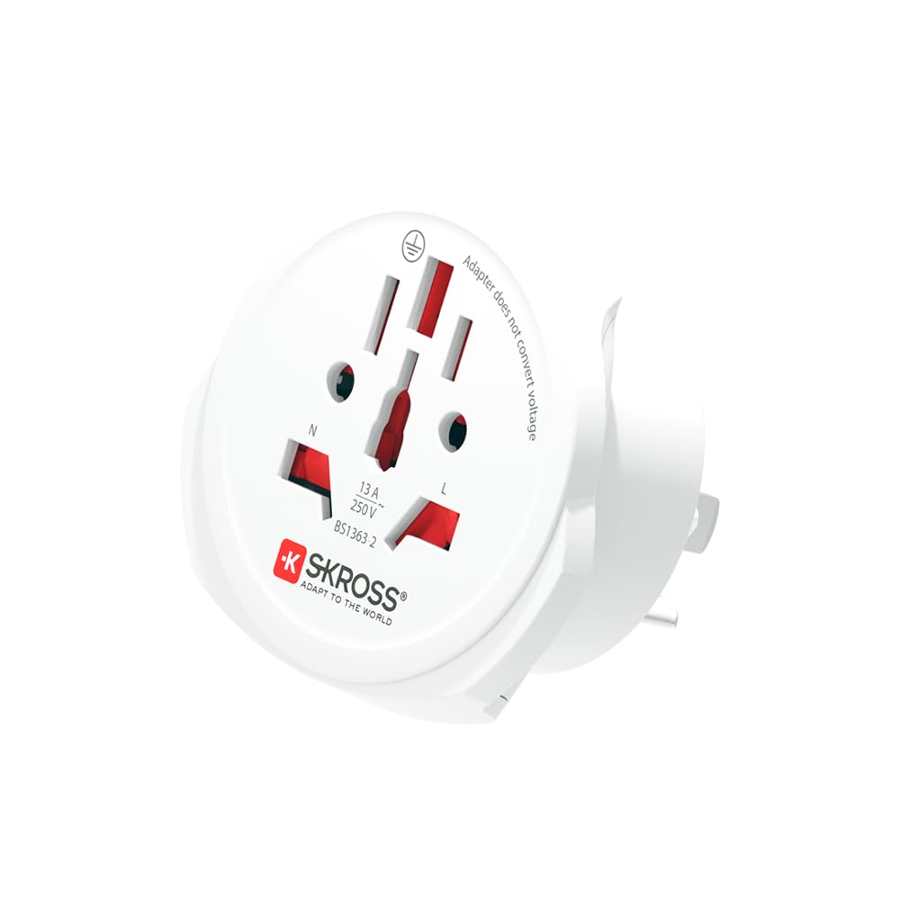 SKROSSWorld to USA Travel Adapter | Suitable for 220+ destinations | International Plug Converter for Visitors to United States & More | Compatible with Laptops, Phones, Hairdryers and More.