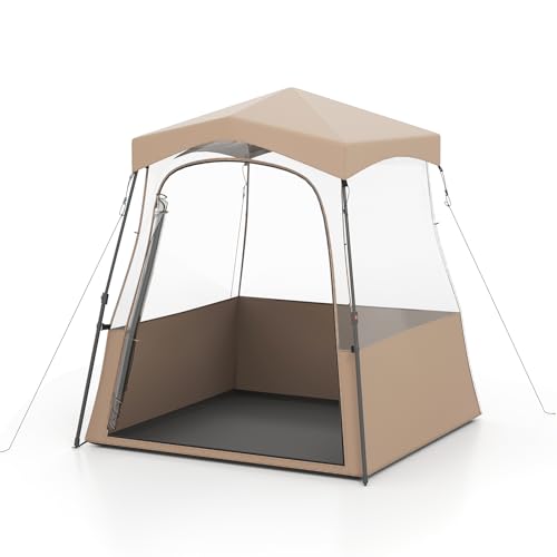COSTWAY Sportzelt, Transparentes Zelt mit klarer Sicht & Robustes Gestell & Tragetasche, Campingzelt Outdoor, Pop Up Bubble Zelt zum Sportgucken, Anfeuern, Camping (180 x 180 x 193 cm)