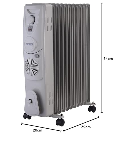 Image of Usha OFR 11 Fin 2900 Watt 4211 F PTC Room Heater with Fan Heater (White, Oil Filled Radiator)