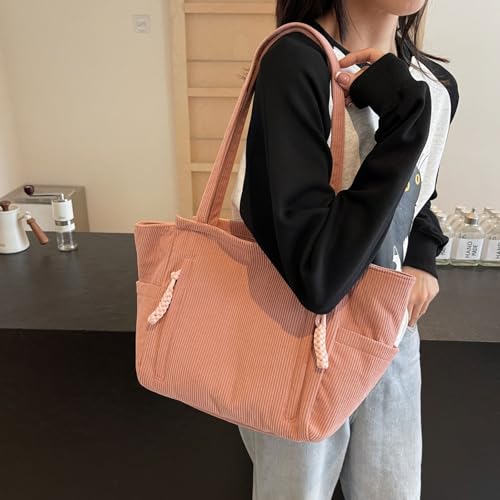 Casual Tote bag Plain Corduroy Shoulder Bag Lightweight Laptop Bag Stachel Bag Travel Daypacks2