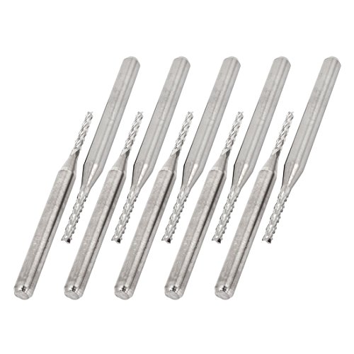 Image of uxcell 10 Pcs Tungsten Carbide CNC PCB End Mill 3.175 Shank 1.5mm Cutting Dia