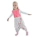 MICHLEY baby schlafsack mit Füßen, Kinderschlafsack mit füßen, Schlafsack mit beinen kinder, mädchen und Junge Schlafstrampler Vierjahreszeiten,Rosa 1-3 Jahre