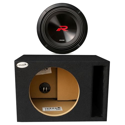 Image of Alpine R2-W10D2 R Series 10 Dual 2-Ohm Subwoofer with SoundBox E Series Single 10-Inch Vented Subwoofer Enclosure Bundle
