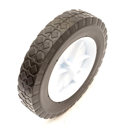 Replacement 8 Inch Wheel & Solid PU Tyre 8x1.75 Offset Hub 1/2 Inch Bore Push Along Lawnmower Garden Mower