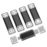RAOYI 5 Pack 32GB USB Memory Stick USB C and A Dual USB 3.0 Stick USB Type-C Flash Drive Thumb Drive for Smartphones, Tablets, Macs and Computers, Black