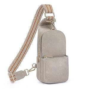 Sling Bag for Women Crossbody Faux Leather Fanny Pack Chest Bag Purse with Anti Theft Design