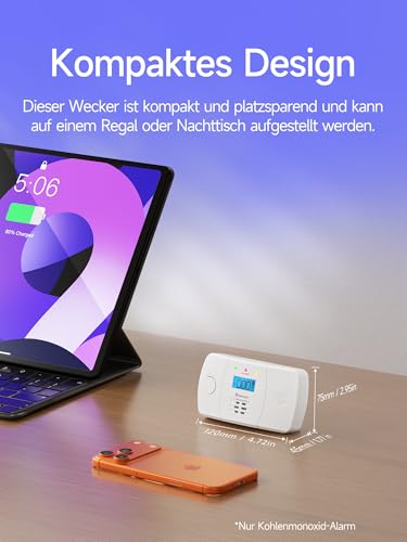 Heiman Kohlenmonoxid Melder mit LCD-Display – Elektrochemischer Sensor, 10 Jahre Gerätelebensdauer Kohlenmonoxidmelder… – Ansicht 2