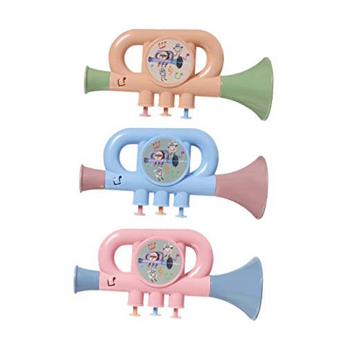 Kisangel Educational Boys and Girls Trumpet Toys Set 3 Pcs Plastic Horn Toys Sound Water Spraying Lightweight Portable Made of Abs Fun Learning for Boys Girls