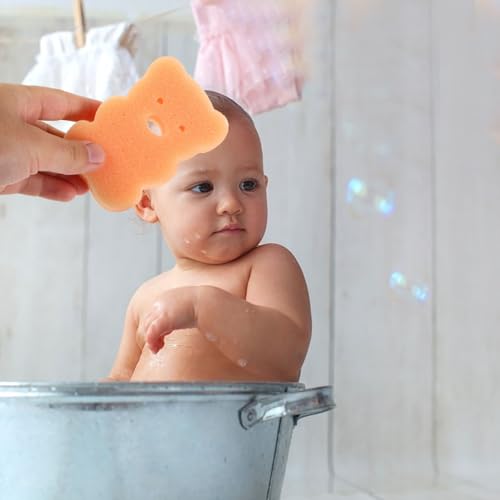 Image of Totority Baby Bath Mat Soft Sponge Cushion for Newborns Non-Slip Bath Pad Support for Infant Bathtub and Sink 19X12 Inch Breathable Baby Sponge Cushion