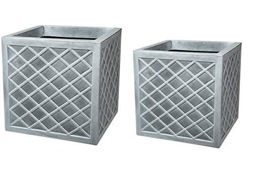 Strata Lazio Planter Set Of 2 Pewter