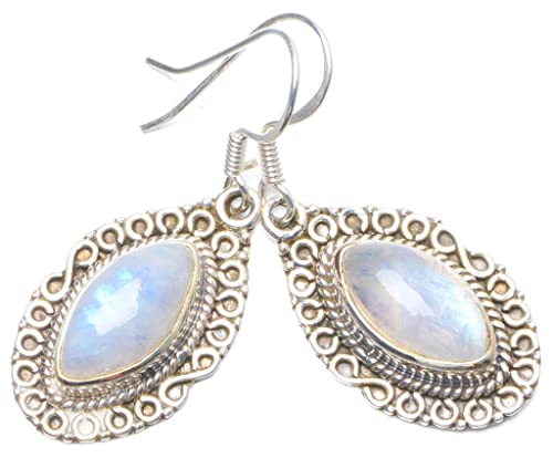 Boucle d'oreille Moonstone en argent 925 de prestige fait main StarGems unique