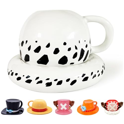 La Mejor Selección de Tazas y pajitas más recomendados. 41 Taza de té de cerámica con sombrero de animación,Tazas de café de una pieza de anime con diseño de pajita amarilla,Tazas de café de cerámica de anime de una pieza...