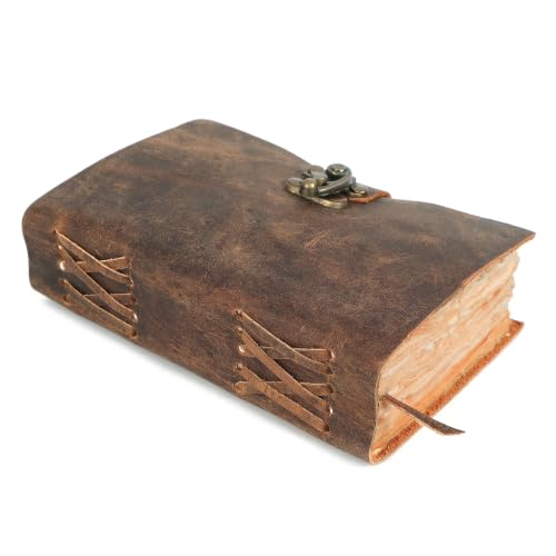 Book of Shadows Grimoire ELIZO carnet de notes vintage en cuir marron