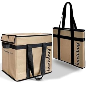 Collapsible Reuseable Insulated Grocery Bags – Stackable Heavy Duty Grocery Tote Bag – Insulated Tote Bag (1 Pack)