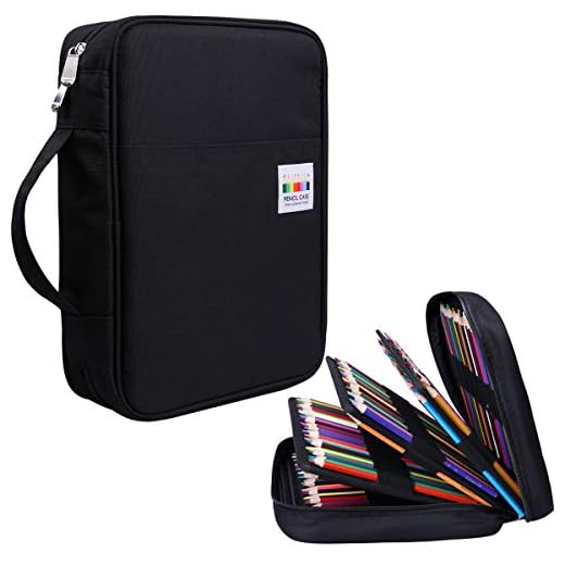 JAKAGO 220 Slots Colored Pencil Case Large Capacity Pen Holder for Artist Painter Zipper Organizer Bag for Marker Highlighter Storage Case for Office Sketch Travel Supplies (Black)