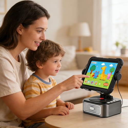 Altavoz inalámbrico portátil con soporte de tableta estéreo ajustable 360 2